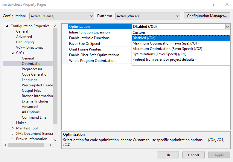 Отключаем оптимизацию на этапе компиляции