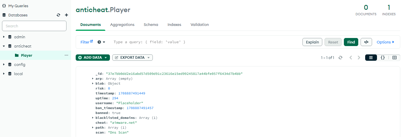 Сообщение о бане в БД