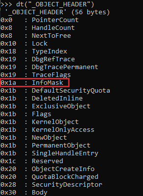 Структура _OBJECT_HEADER
